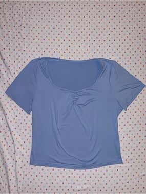 Baillin Dress Women’s Blue Ruched Sweetheart Stretch Top XL NWOT